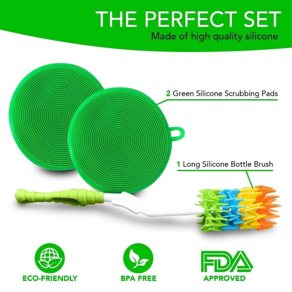 Silicone Bottle Brush Cleaner w/Silicone Scrubbing